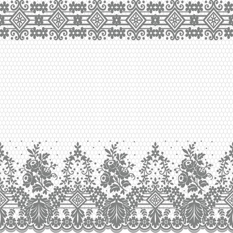 Abstract seamless lace pattern with flowers vector