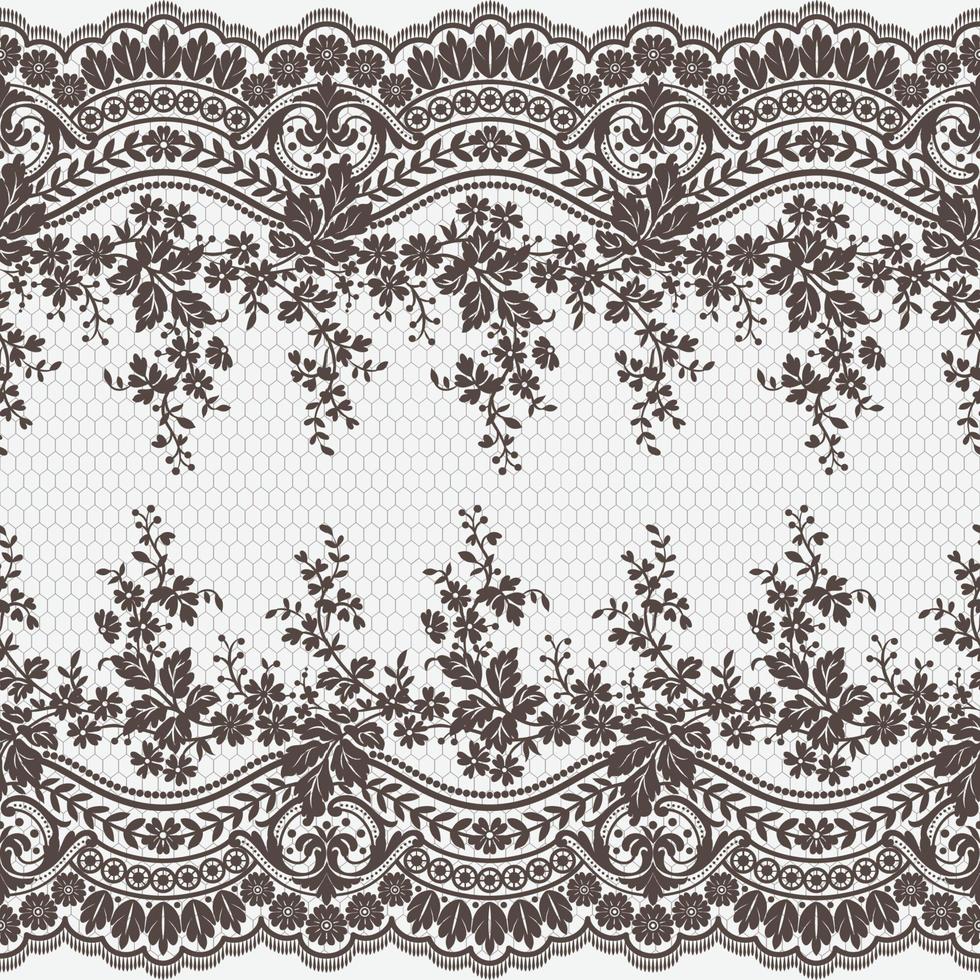 Abstract seamless lace pattern with flowers vector