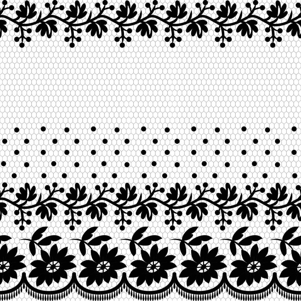 Abstract seamless lace pattern with flowers vector