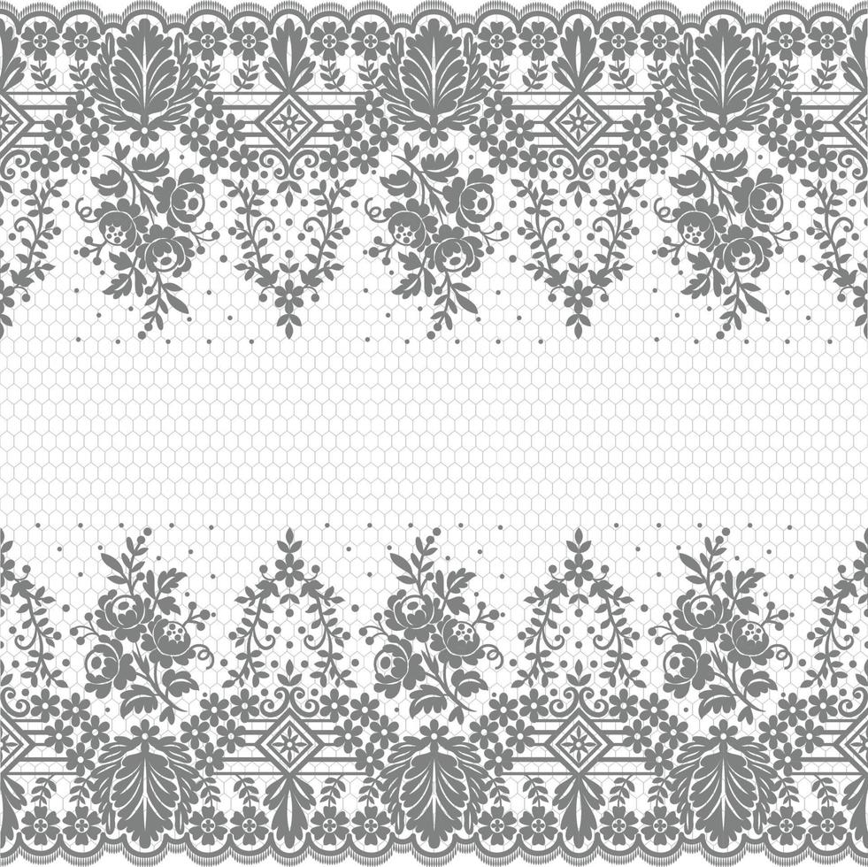 Abstract seamless lace pattern with flowers vector