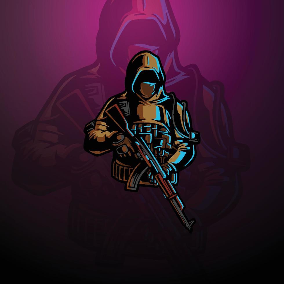 gamer mascot logo design vector