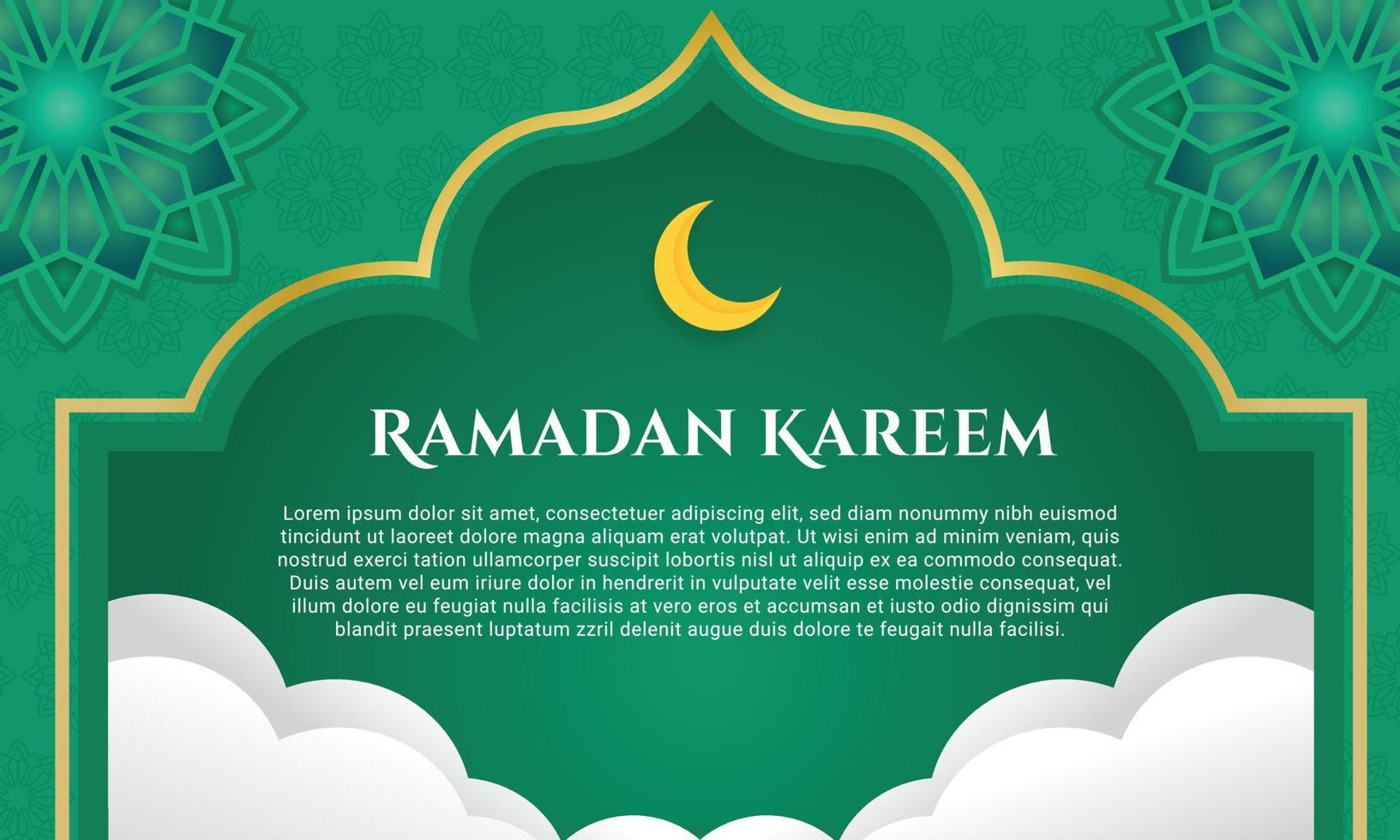 Beautiful ramadan kareem greeting card template vector