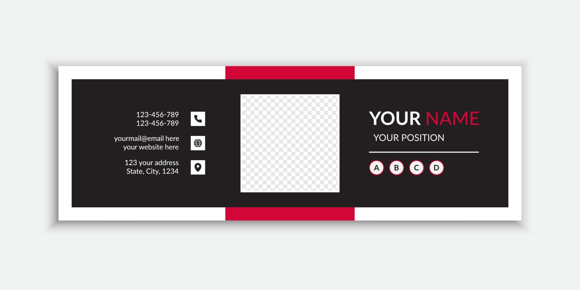 Minimalist and Stylish Email Signature or Email Footer Design vector