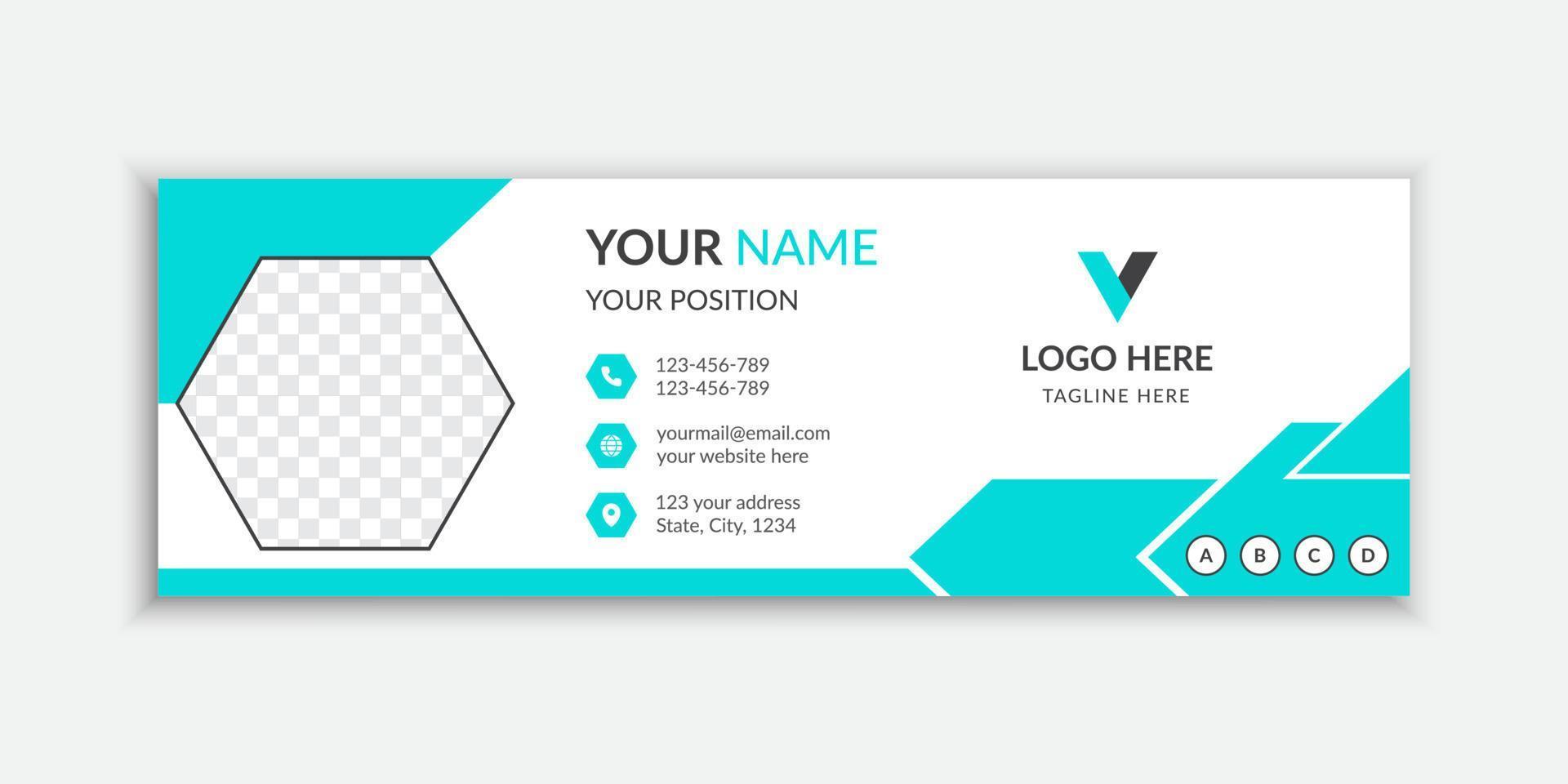 Sky blue email signature or email footer design Free Vector