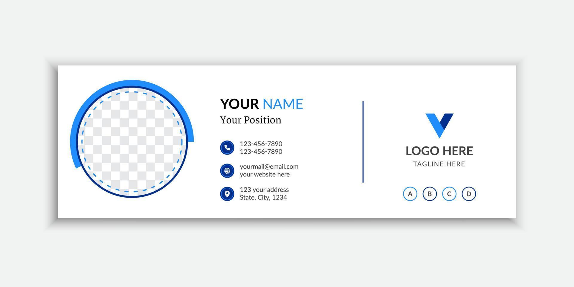 Modern stylish email signature or email footer design Free Vector