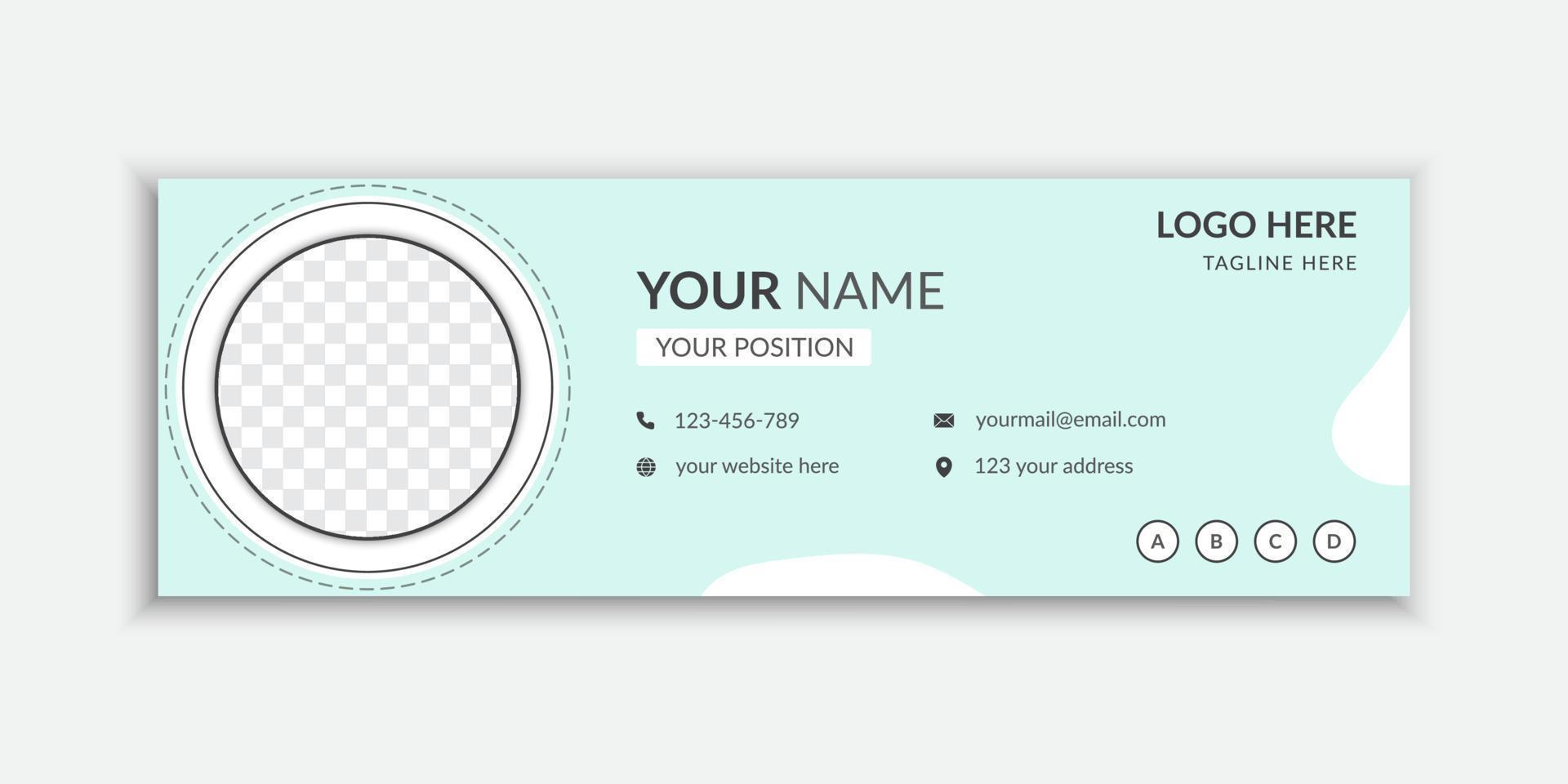 Minimalist stylish email signature or email footer design Free Vector