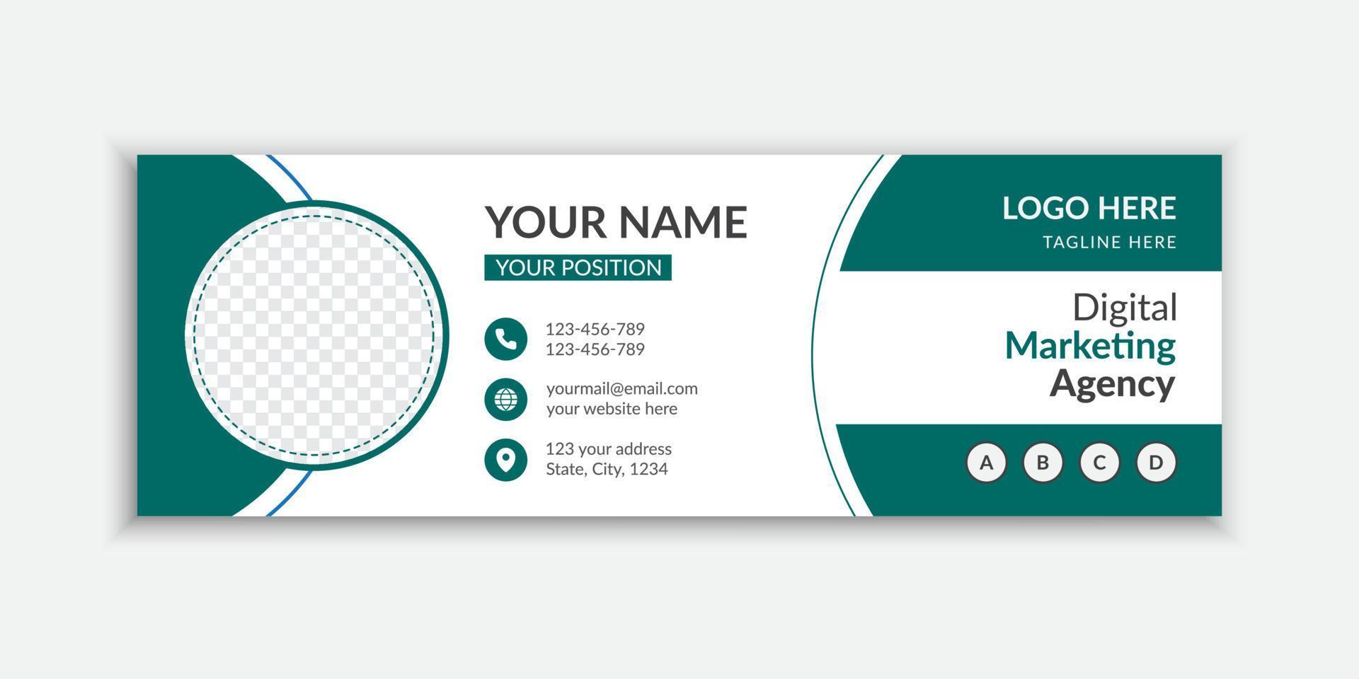 Company business email signature or email footer design Free Vector