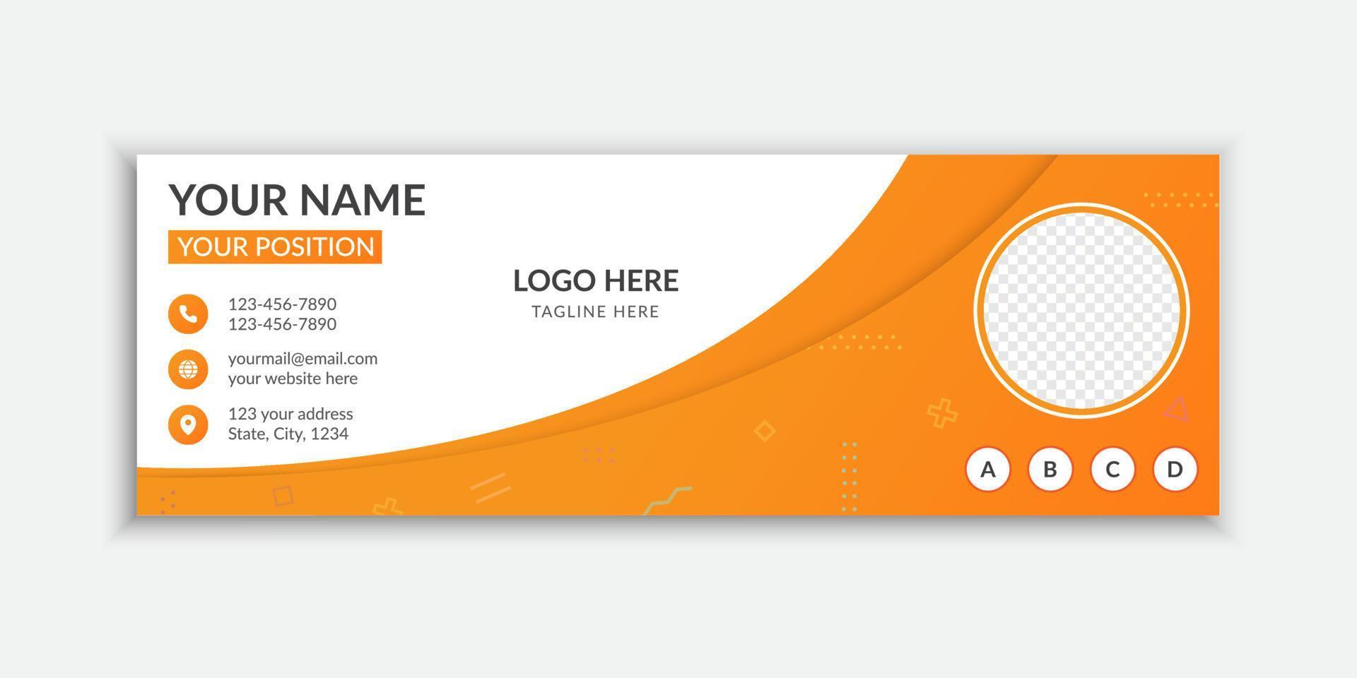 Stylish email signature or email footer design Free Vector
