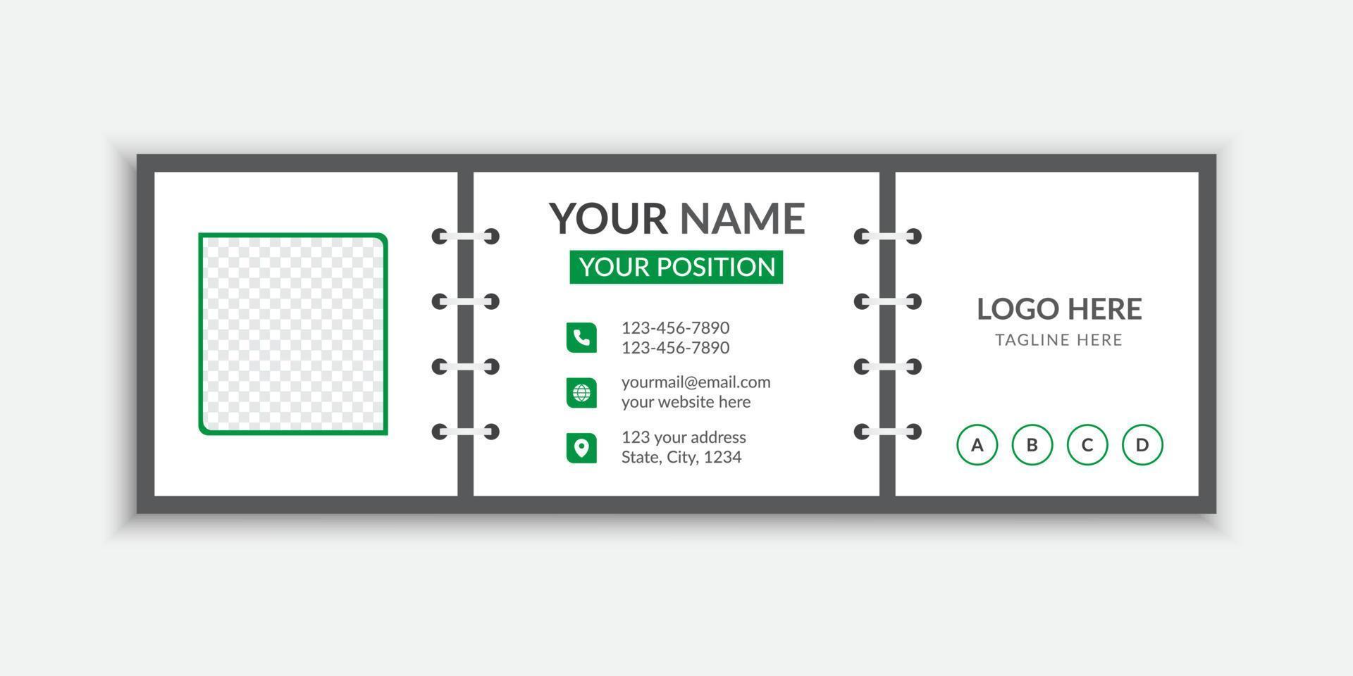 Modern simple email signature or email footer design Free Vector