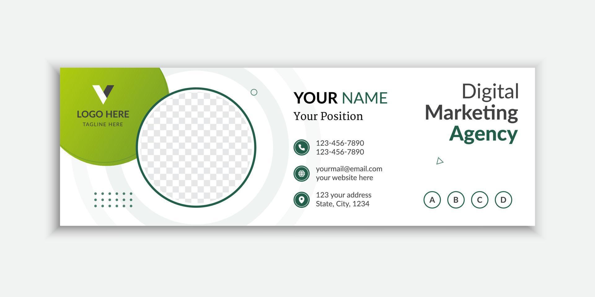 Modern Professional email signature or email footer design Free Vector