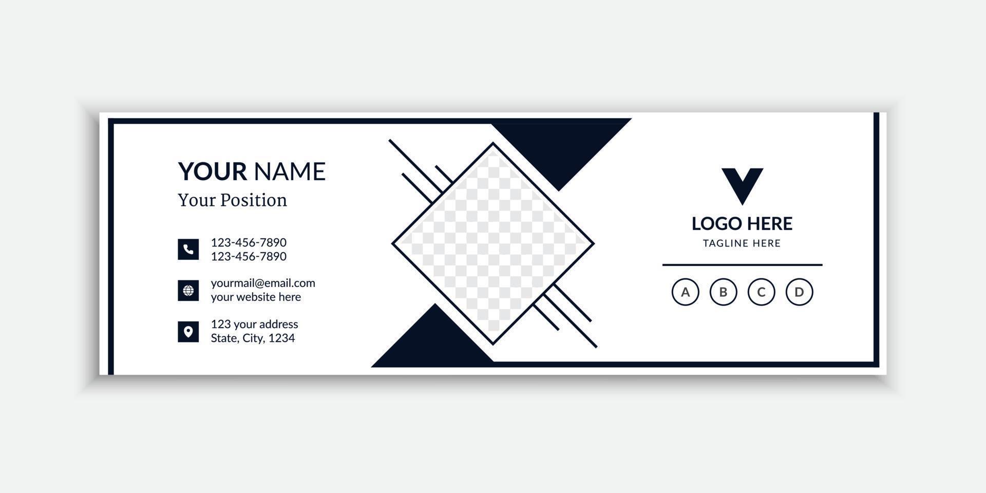 Minimal email signature or email footer design Free Vector