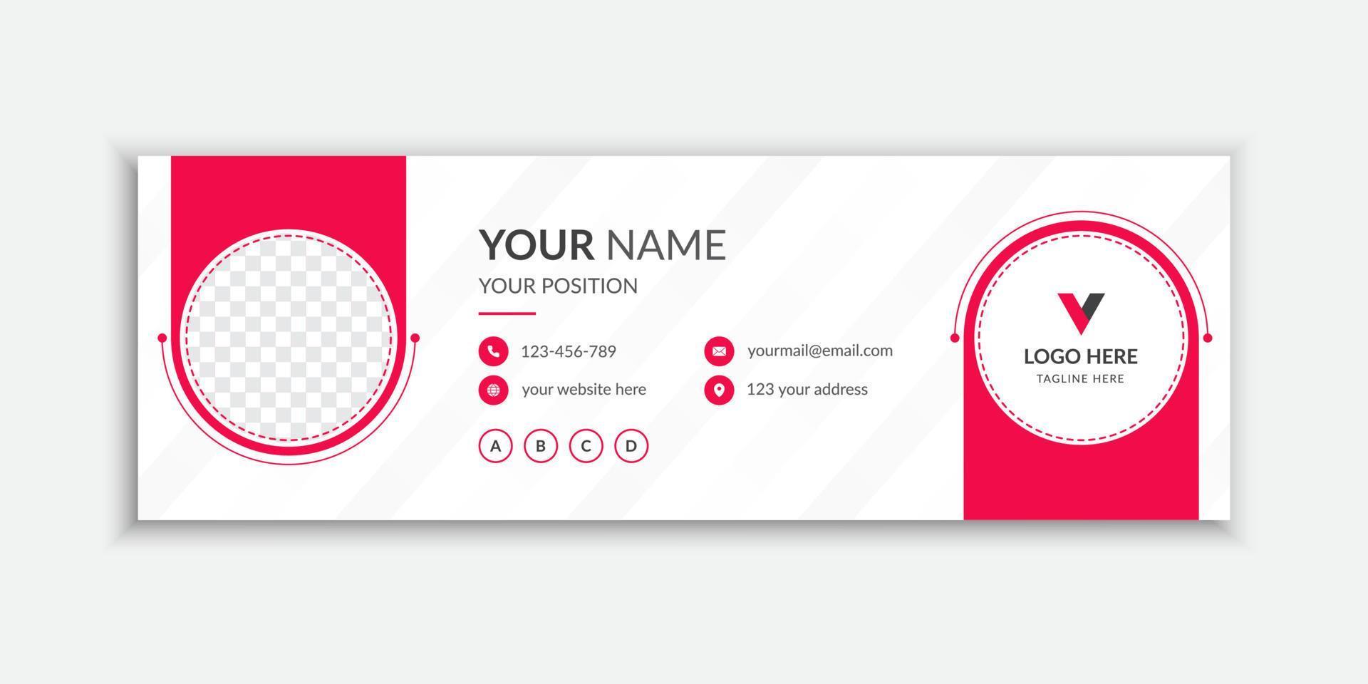 Modern email signature or email footer design Free Vector