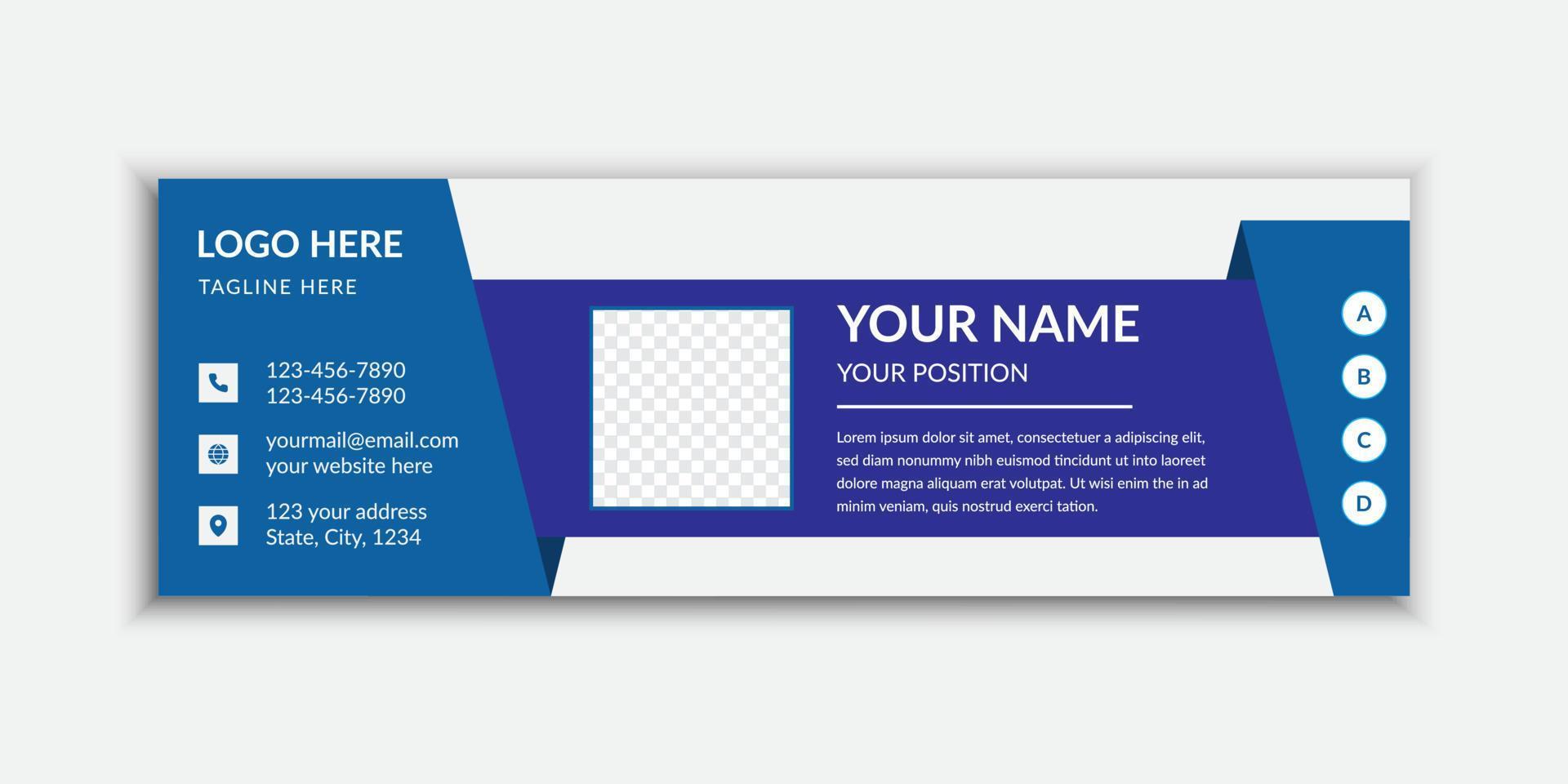 Clean modern email signature or email footer design Free Vector