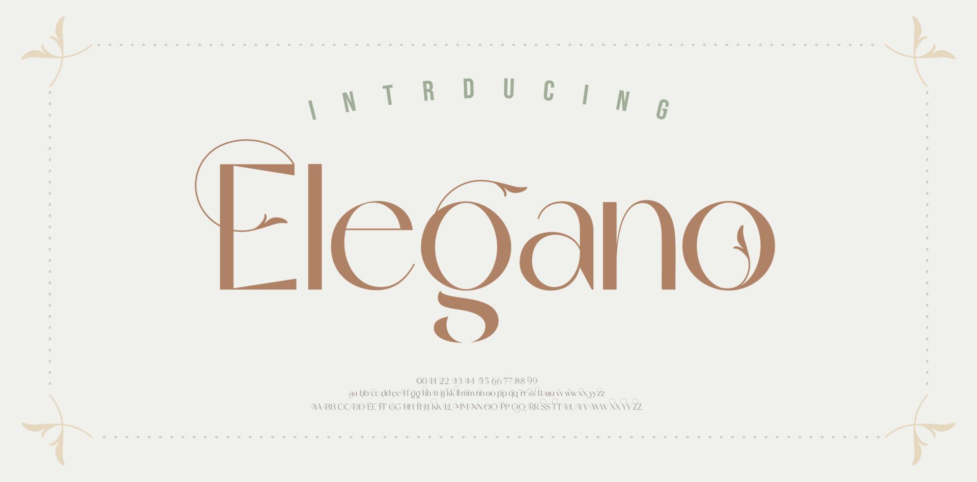 Elegant wedding alphabet letters font and number. Typography Luxury classic lettering serif fonts decorative vintage retro concept. vector illustration