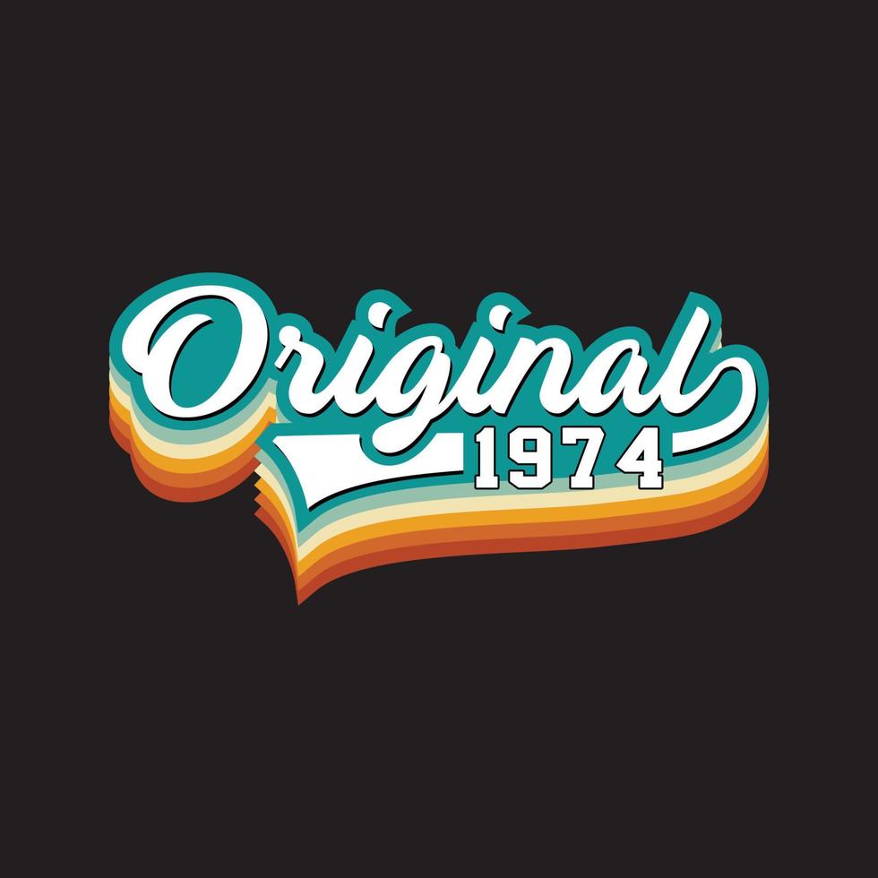 19874 diseño de camiseta retro vintage, vector, fondo negro vector