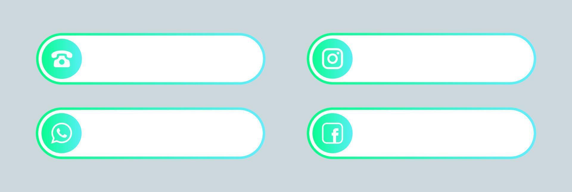 Popular social media and contact lower third icon set. vector