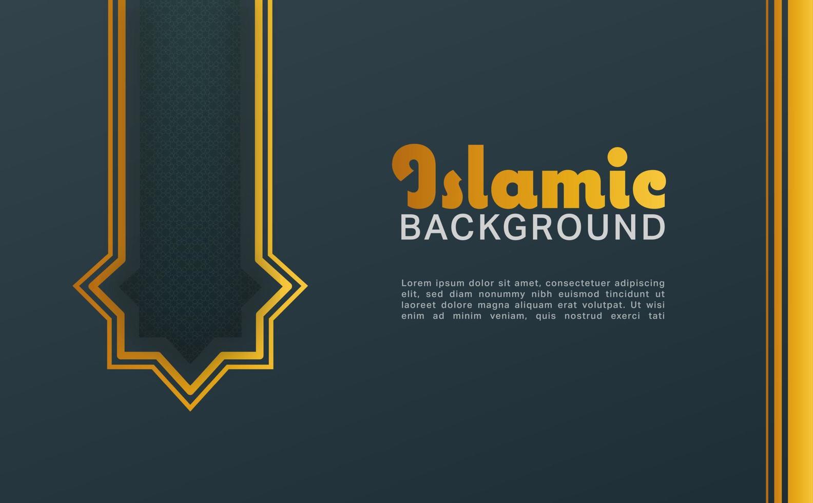 Islamic horizontal banner. Arabic traditional ornament background. vector