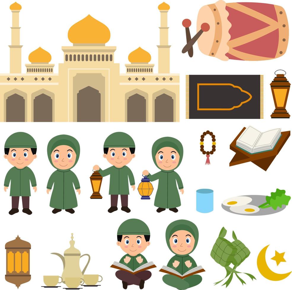 Ramadhan Clipart, Moslem Cartoon vector