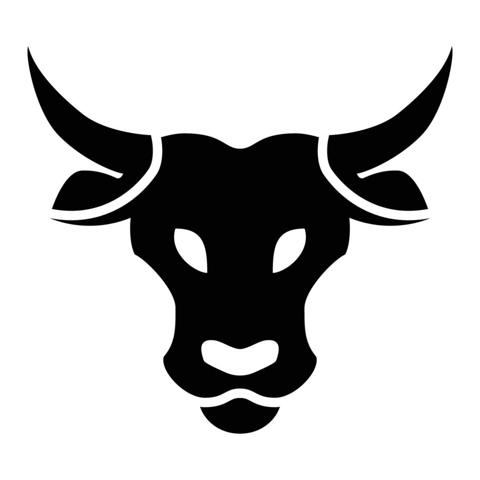 logotipo de cabeza de toro y vaca vector