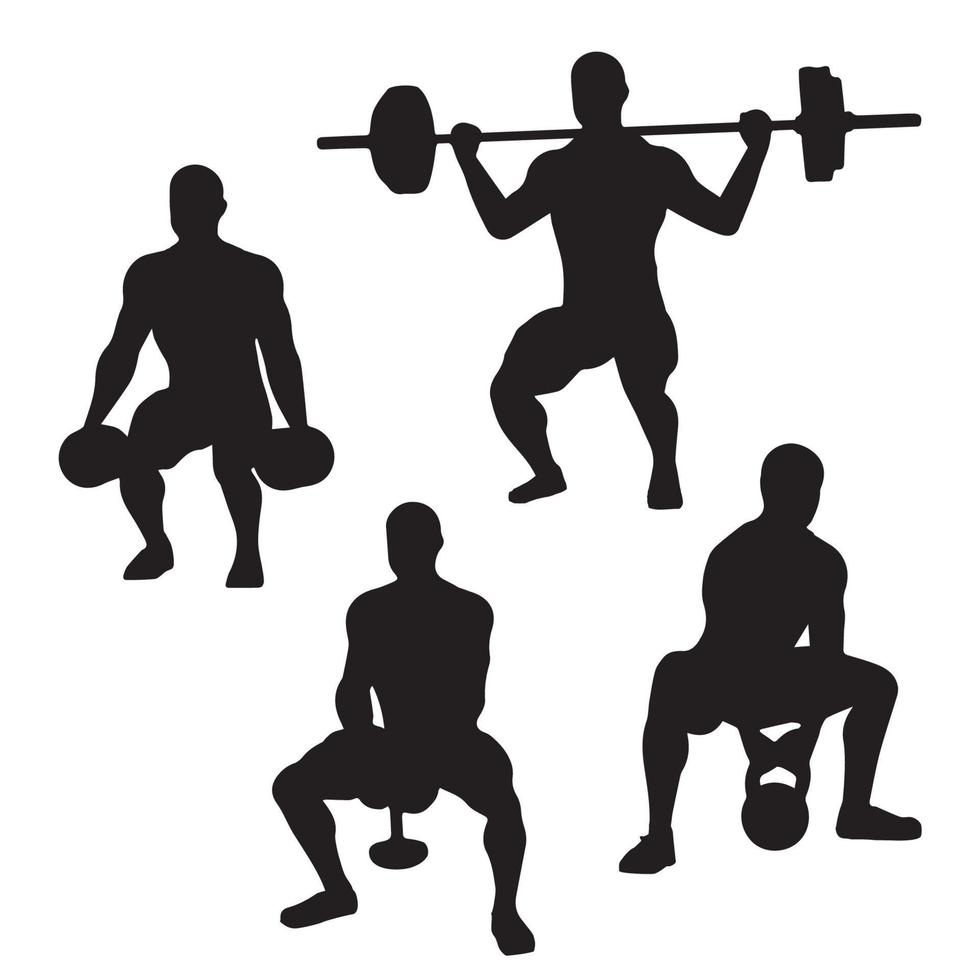 Bodybuilding gym icon silhouette vector