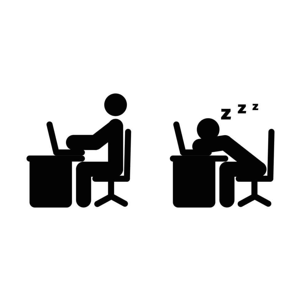 iconos de trabajador de oficina vector