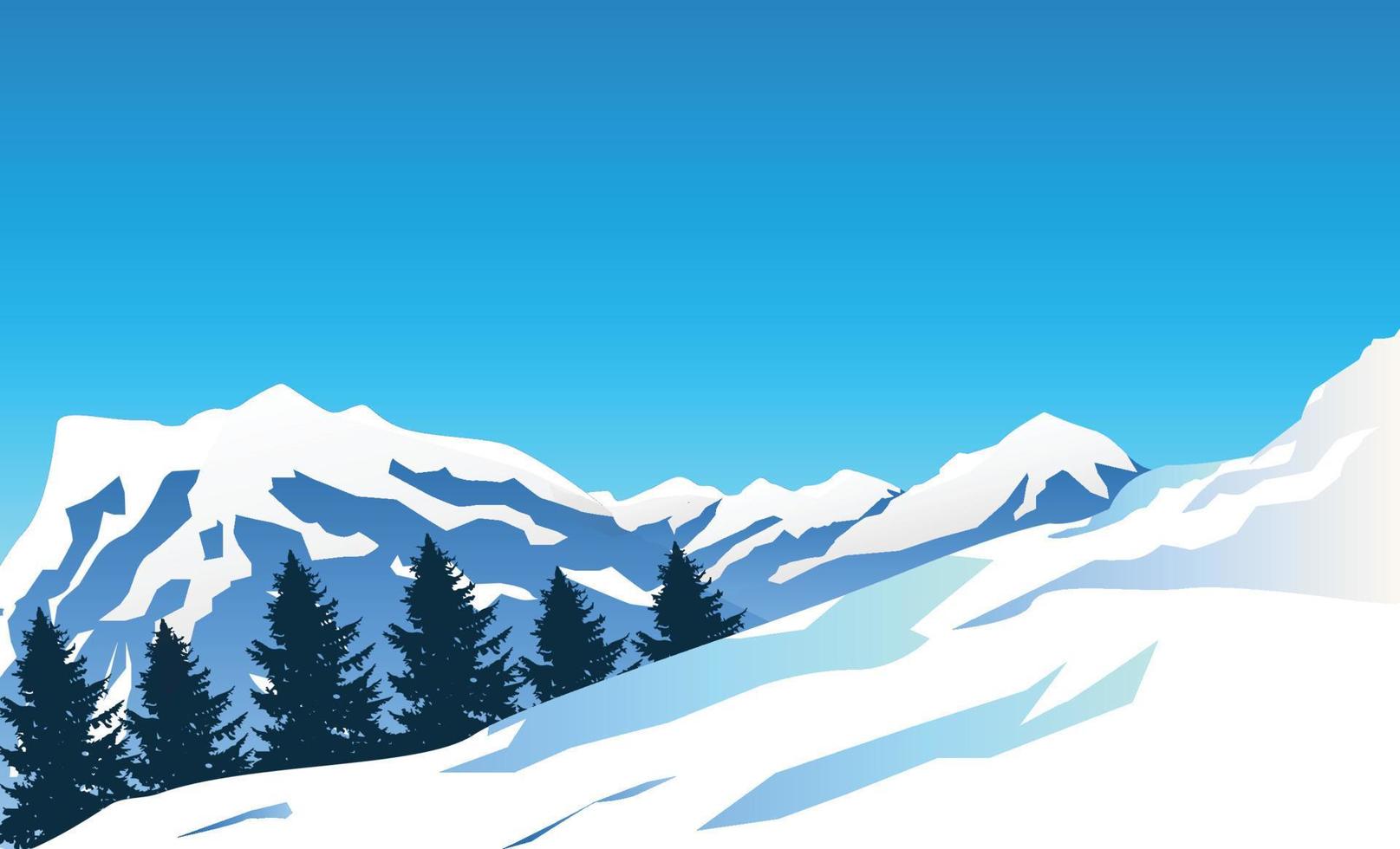 nieve hielo montaña glaciar arte ilustración vector