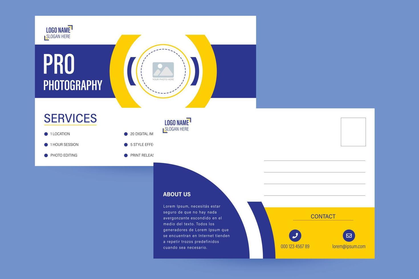 Photography Postcard Template Design vector