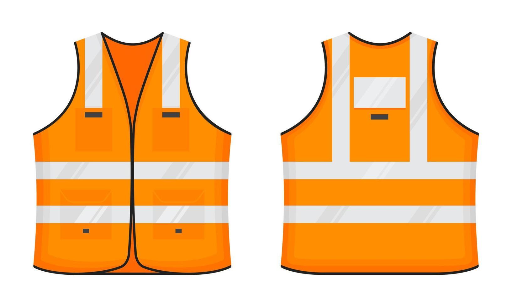 Safety reflective vest icon sign flat style design vector illustration set.