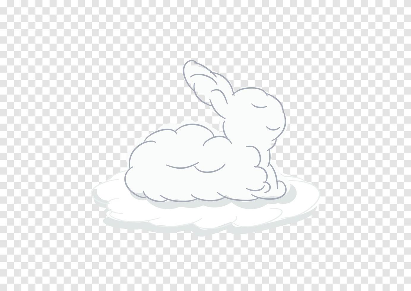 shape of rabbit cloud on transparency background vector