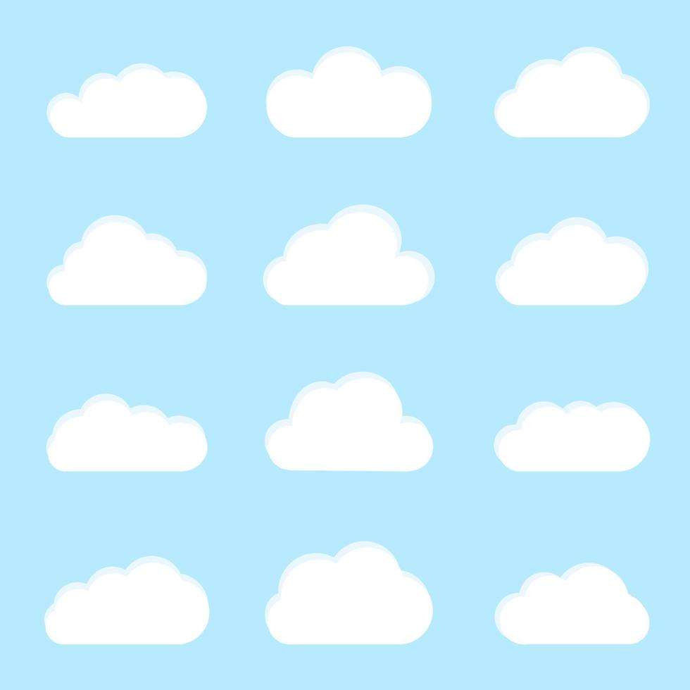 cloud vector on blue color background 01