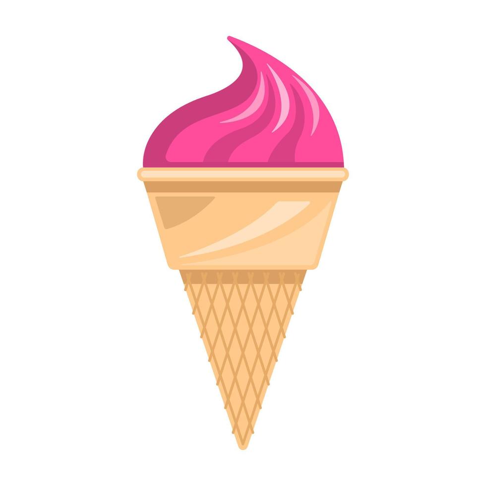 Ice cream flat cartoon isolated vector