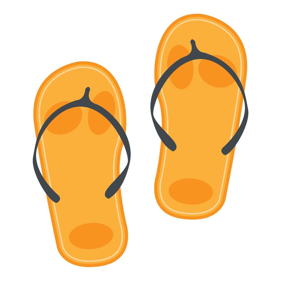 rubber slippers top view cartoon  isolated white background vector