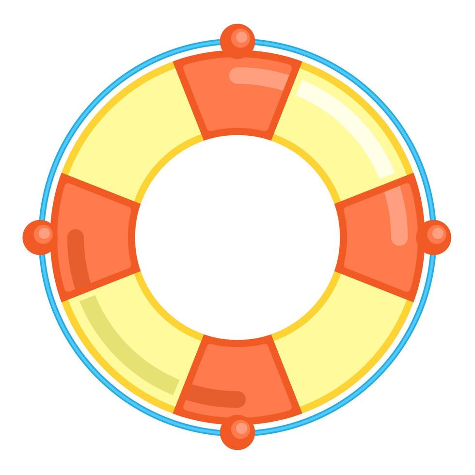 swimming circle flat cartoon isolated white background vector