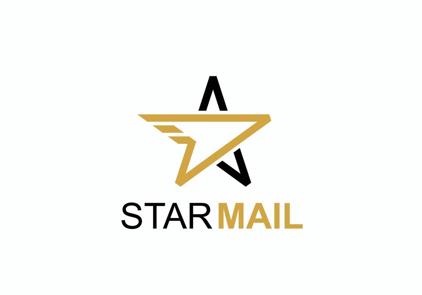 símbolo icono estrella correo logo diseño inspiración. vector