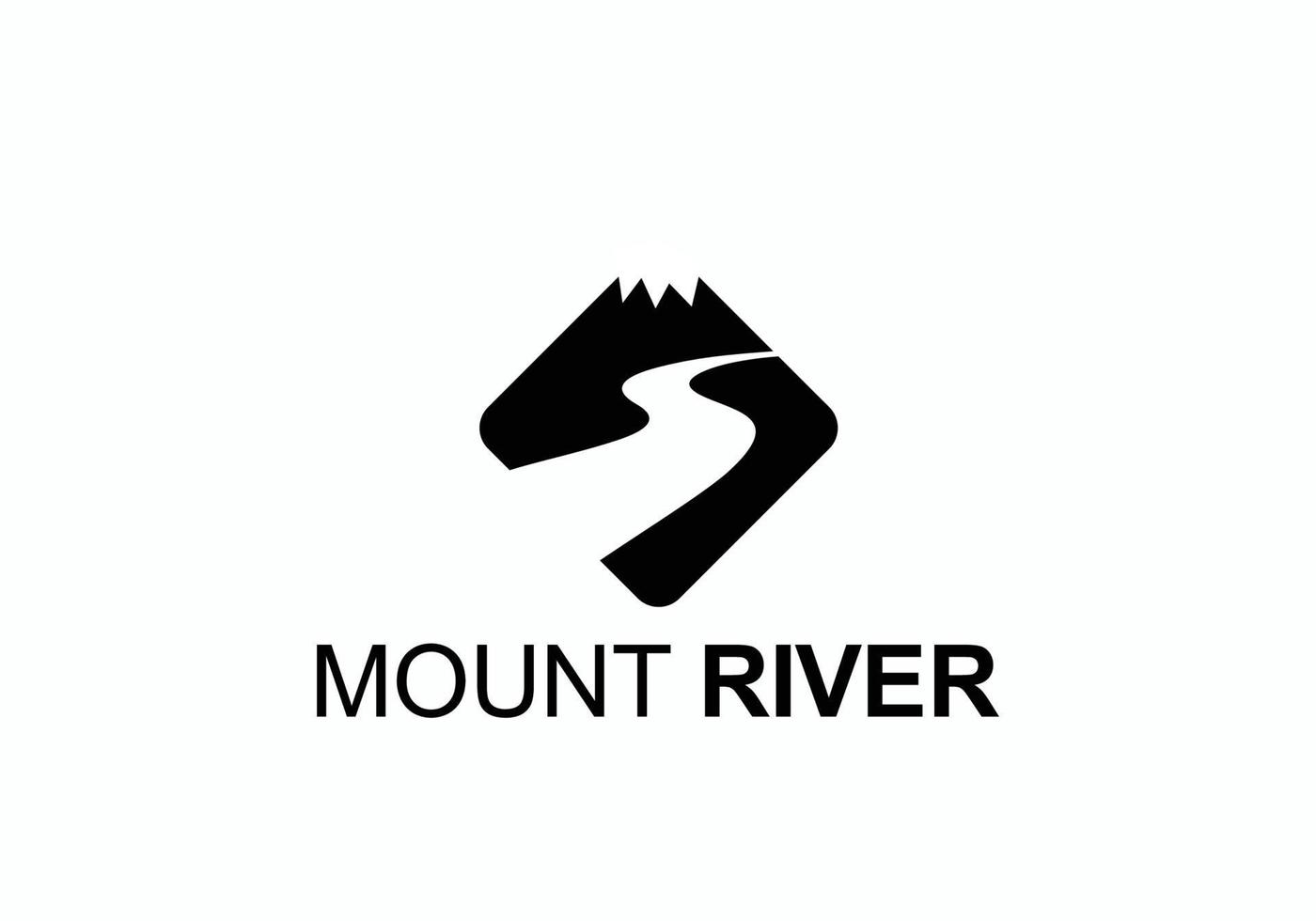 símbolo icono montaña río logo diseño inspiración. vector