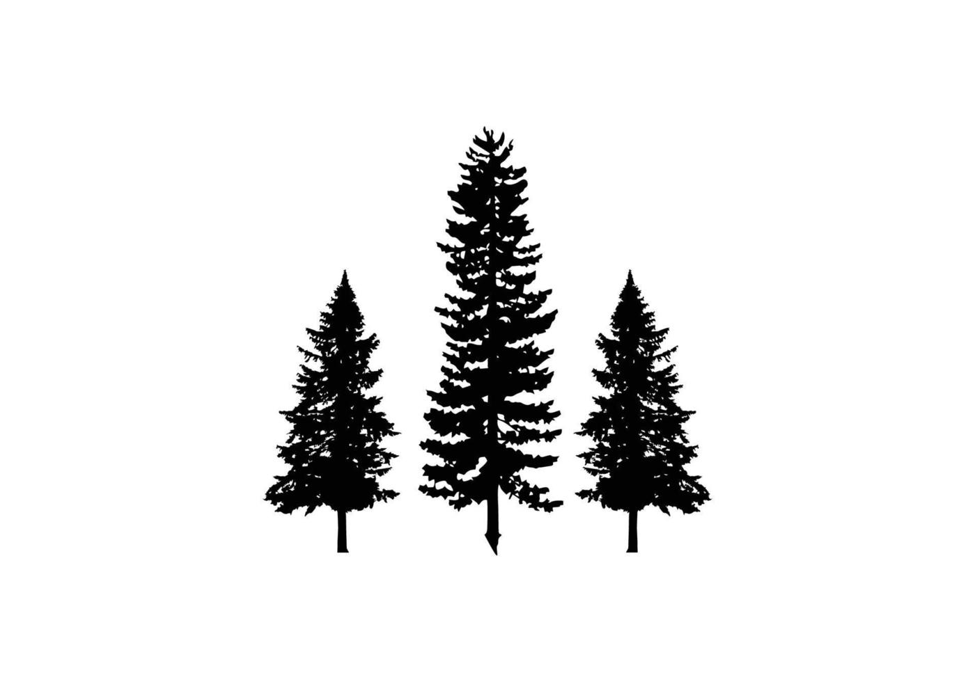 silueta de logotipo de pino de árbol vector