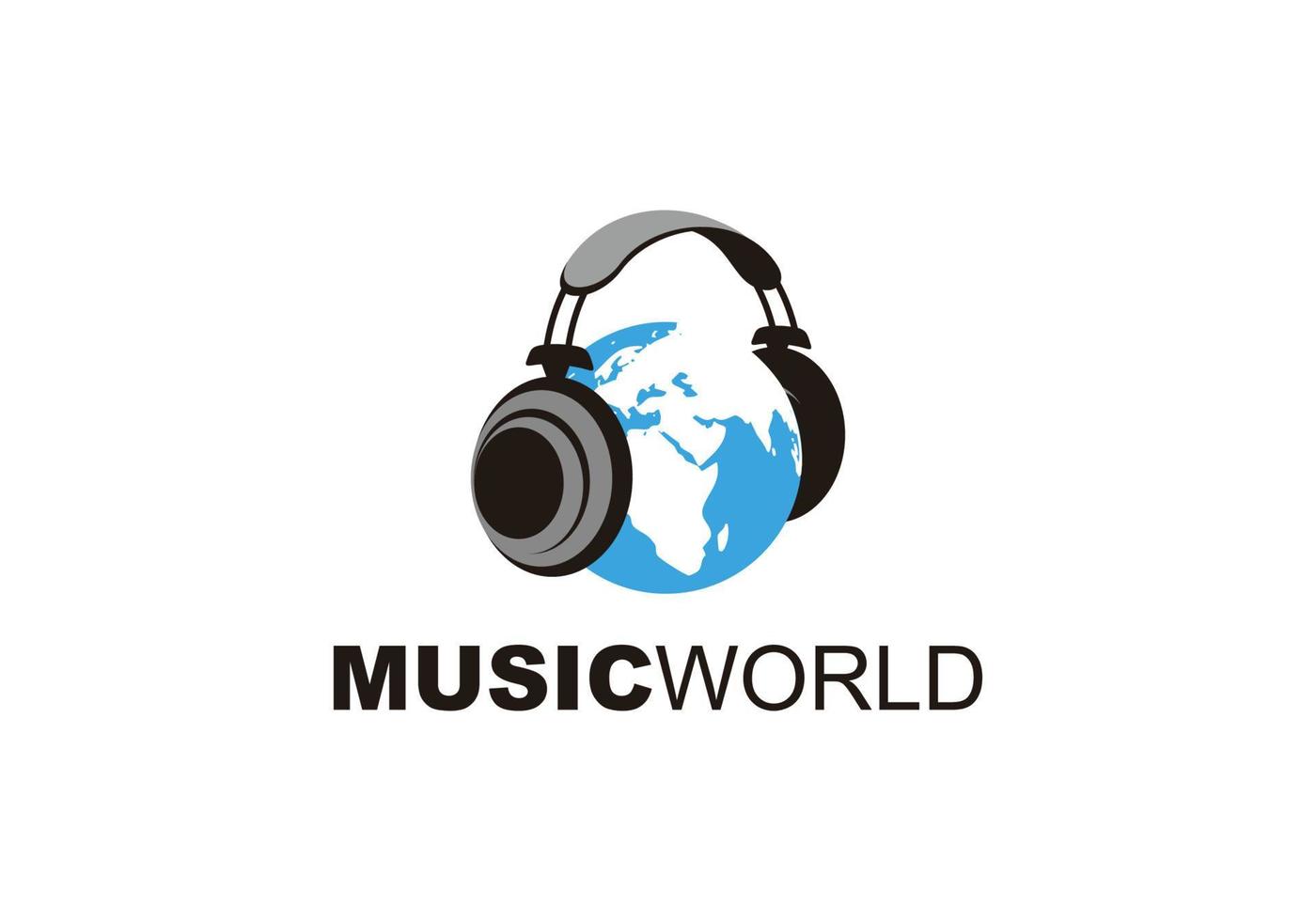 world with icon music sound vector