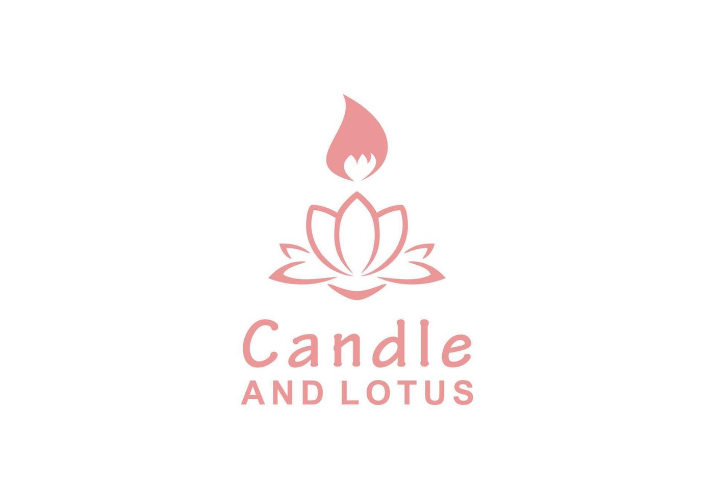 Candle and lotus symbol icon logo design template vector