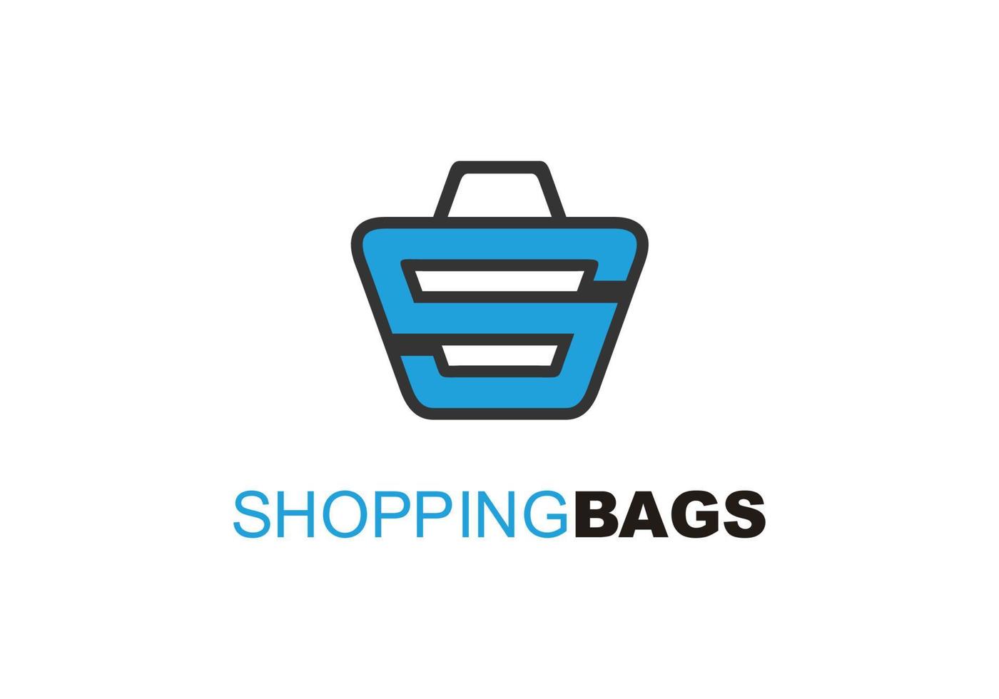 shopping bag logo with letter s vector