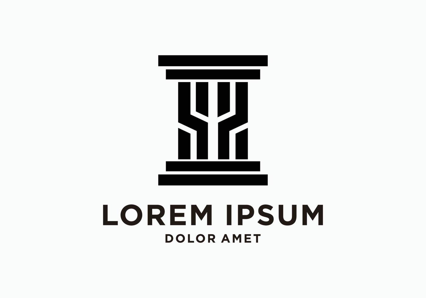 building pole icon symbol, historical building elements vector