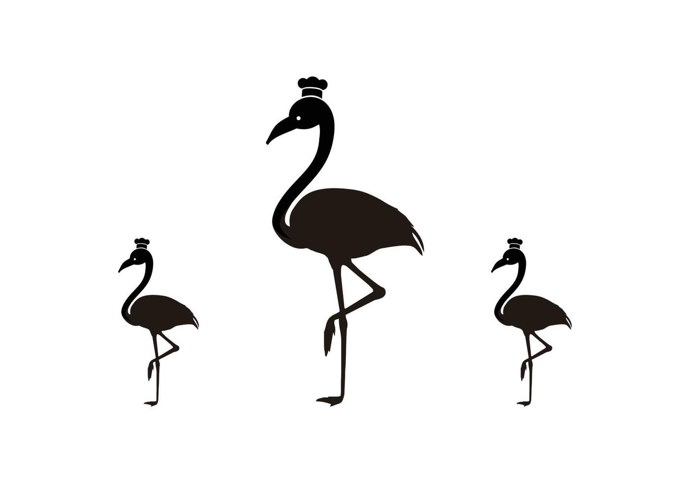 flamingo with chef hat logo symbol design vector