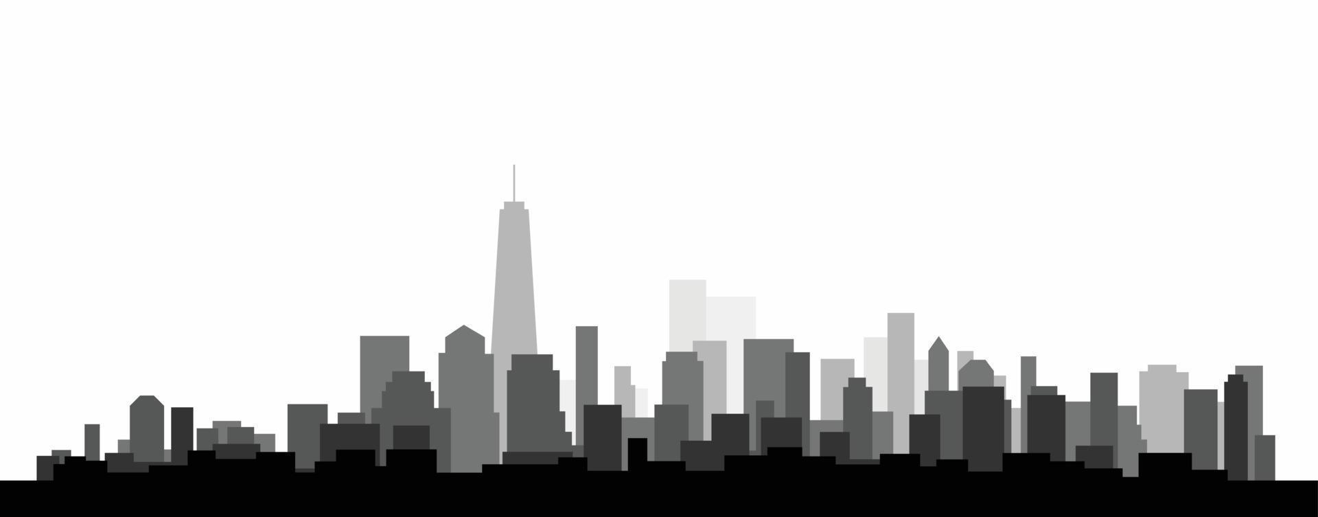 Simplicity modern cityscape skyline on white background. vector