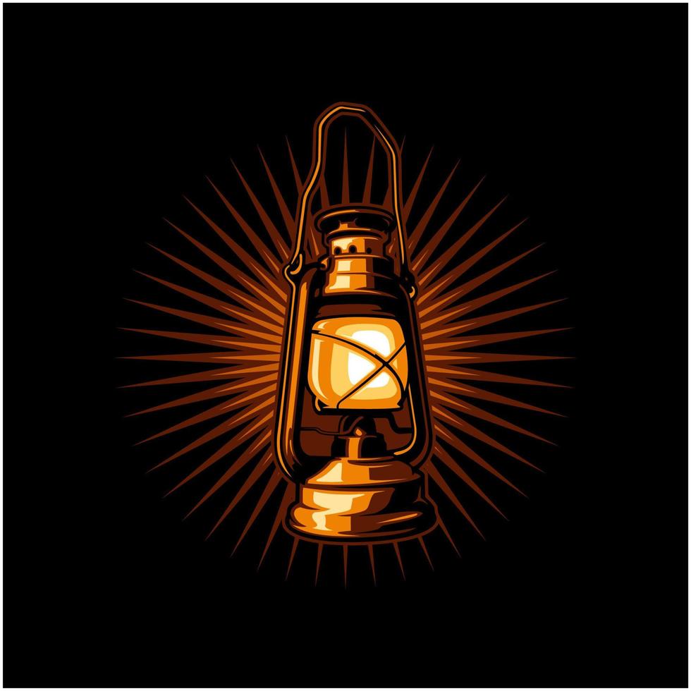 vintage lantern illustration vector