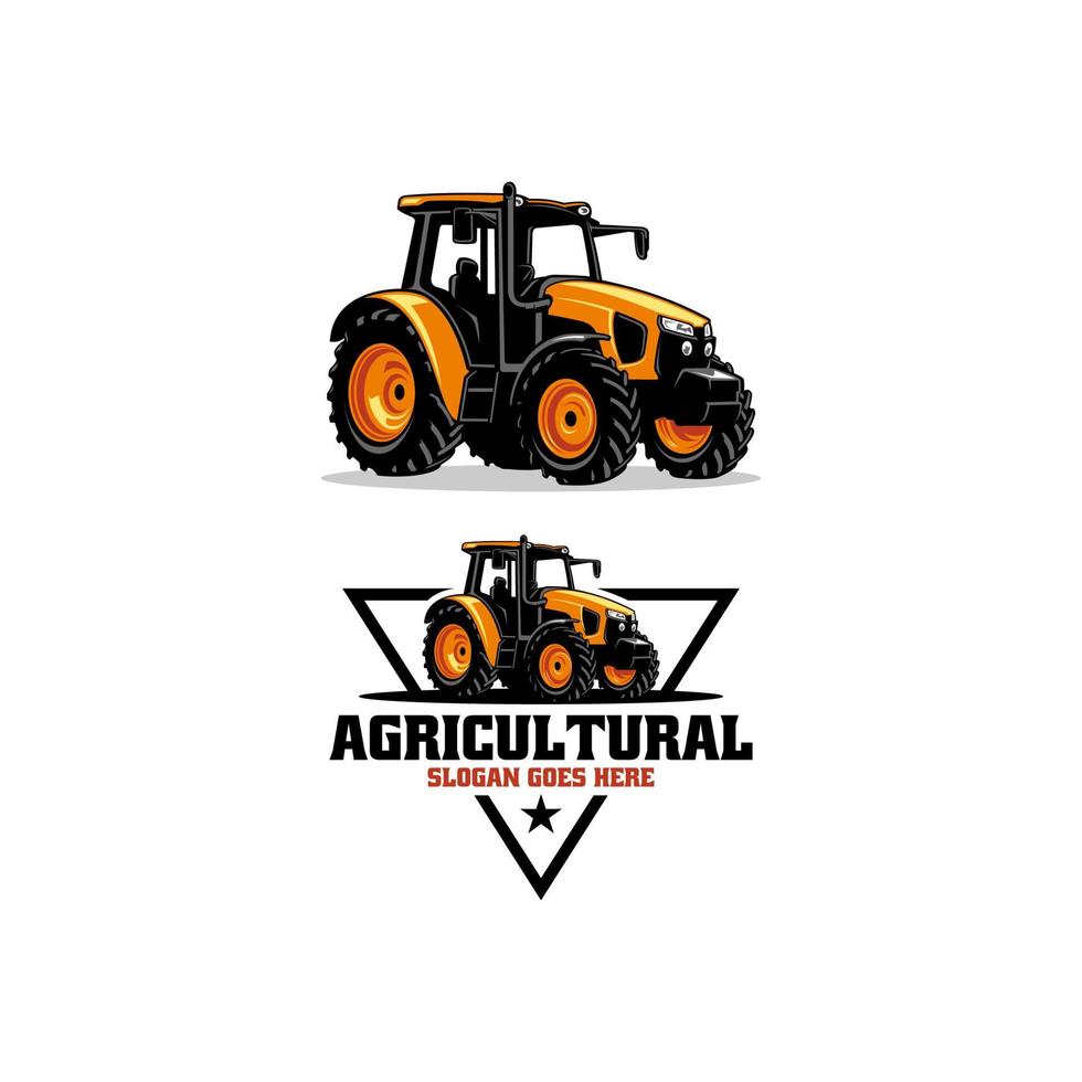 set of tractor logo vector