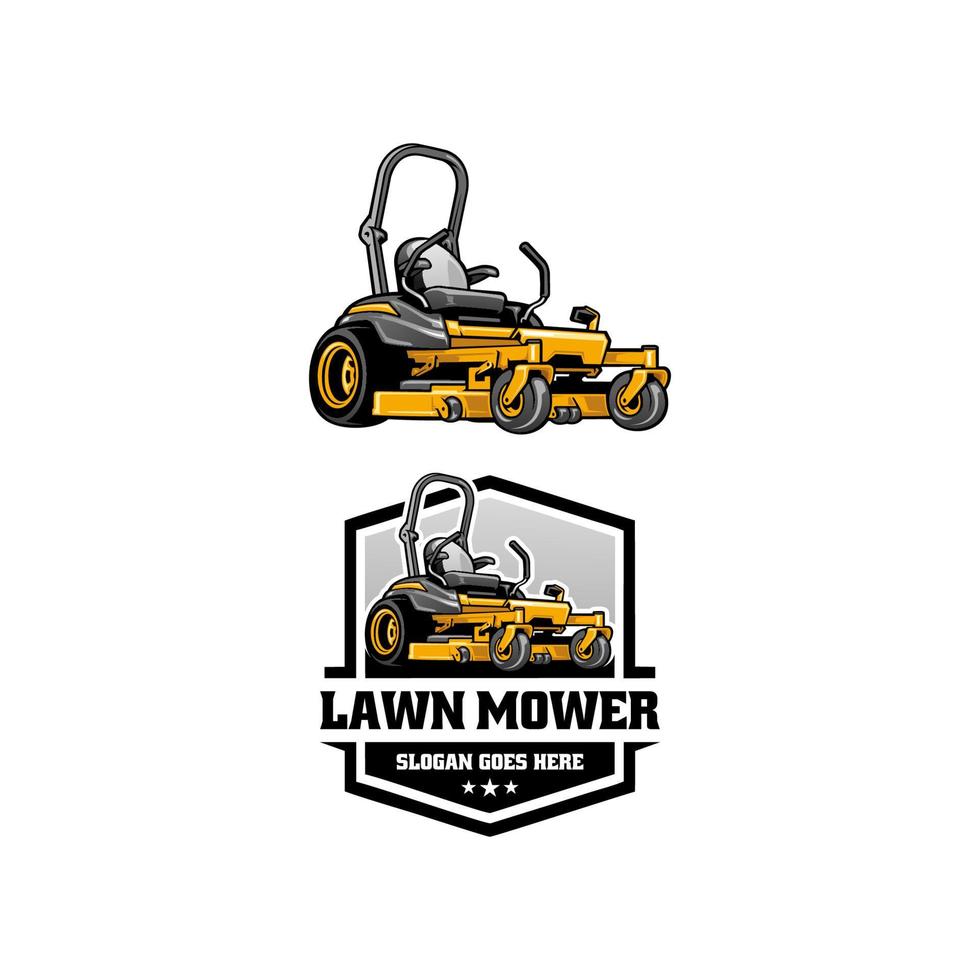 set of grass mower logo vector