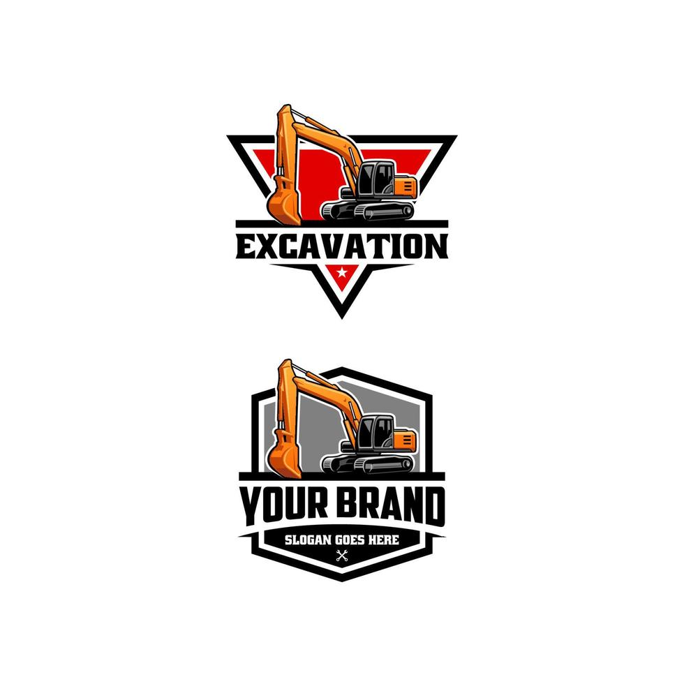 conjunto de vector de logotipo de excavación