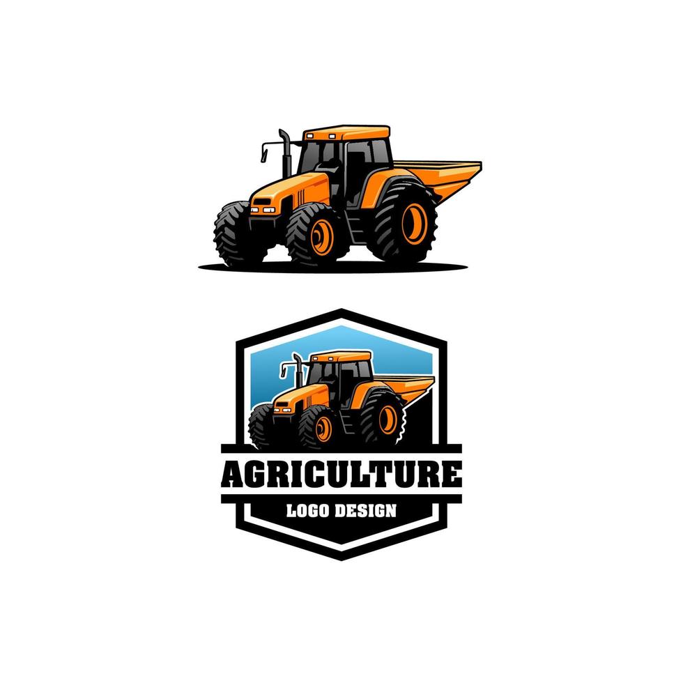 set of tractor logo vector