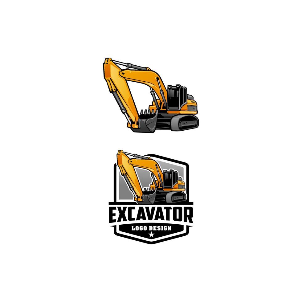 Set of excavation logo vector