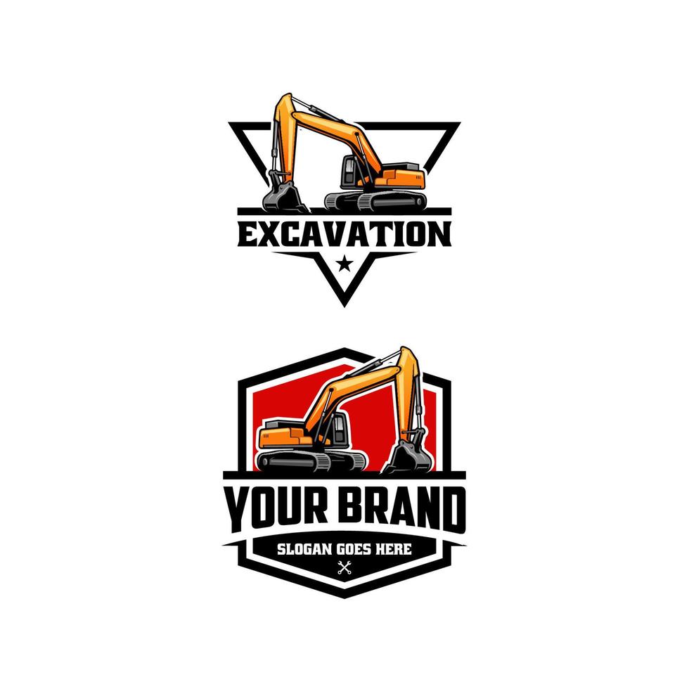 Set of excavation logo vector