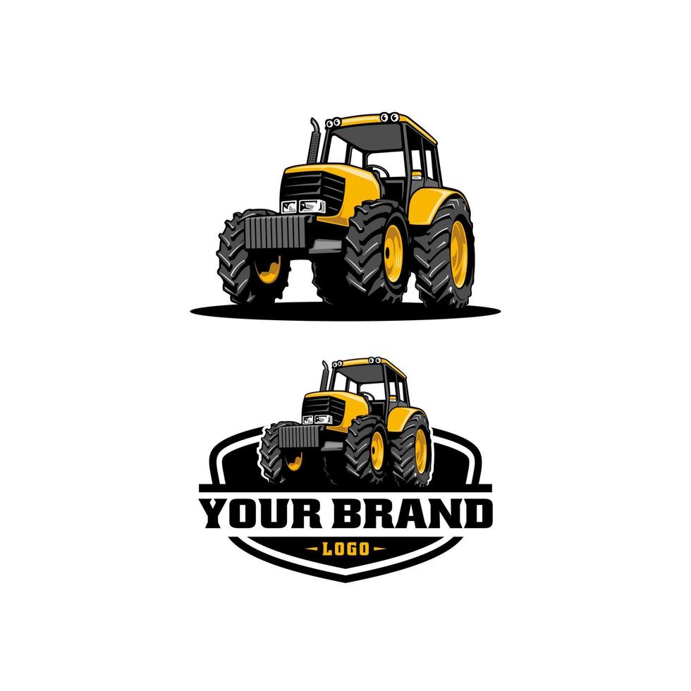 set of tractor logo vector